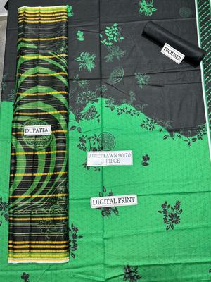 3 Pcs Women's Unstitched Lawn Digital Print Suit