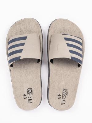 Black Camel Line Style Slide Shoes, Tan