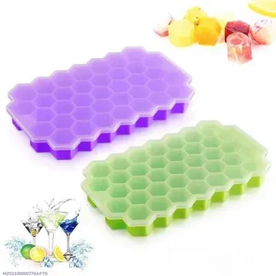 Silicone Ice Cube Tray Set of 2 Multicolor Collapsible Containers thumbnail 5