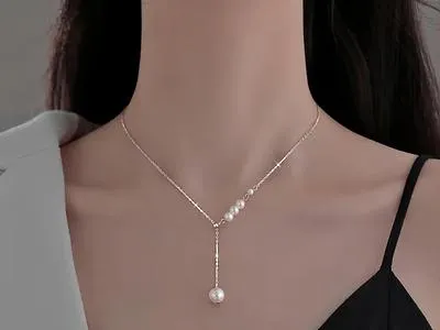 Modern Design Pearl Necklace Set with earing