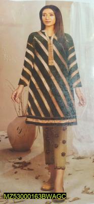 2 Pcs Women's Unstitched Shamray Embroidered Suit