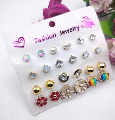 Trendy Artificial Stones Ear Studs