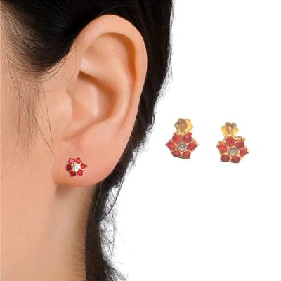 2 Pcs Flower Ear Studs