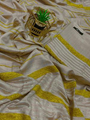 Women's Wool Velvet Embroidered Border Shawl - 1 Pc