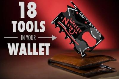 Pack of 2 - Wallet Ninja 18 in 1 Card Sized Multi-Tool