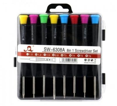 Multicolor Portable Screwdriver Set - 8 Pcs ABS Plastic Tool Kit