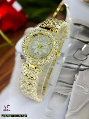 Women's Golden Beads Chain Strap Watch