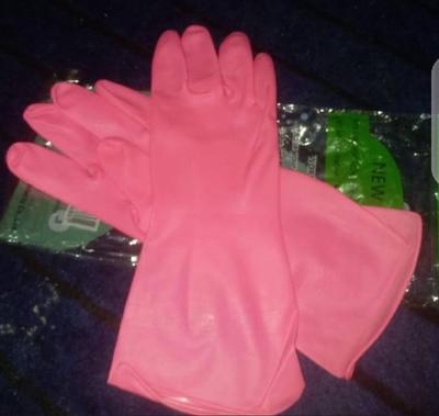 6 Pcs Automatic Dish Washing Gloves - Durable Pink Rubber Protection