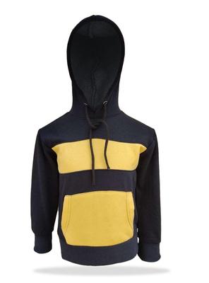 Black & Yellow Panel Full Sleeves Hoodie ,KM0000115-Black And Yellow