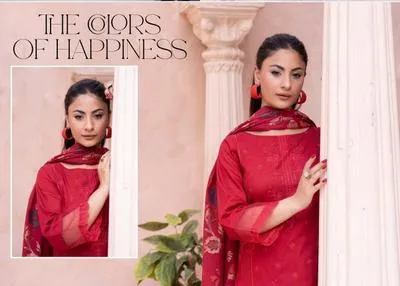 3 Pcs Women's Unstitched Chikankari Embroidered Suit