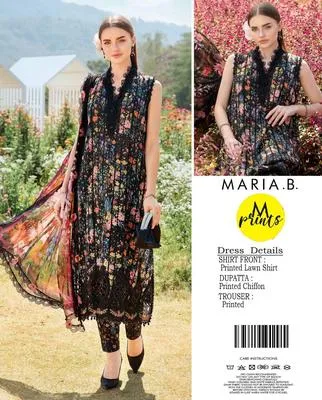 3 Pcs Women's Unstitched Digital Print Suit