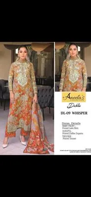 3 Pcs Women's Unstitched Digital Print Suit