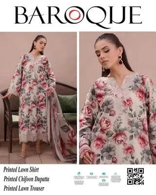 3 Pcs Women's Unstitched Digital Print Suit