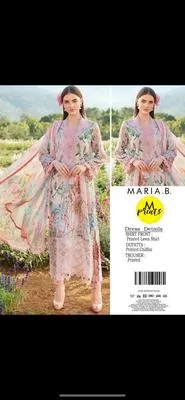 3 Pcs Women's Unstitched Digital Print Suit