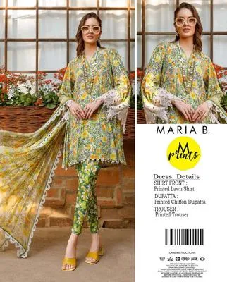 3 Pcs Women's Unstitched Digital Print Suit