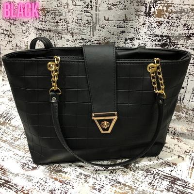 Women's PU Leather Texture Top Handle Shoulder Bag 