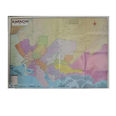 Karachi Map 28 Inches X 40 Inches