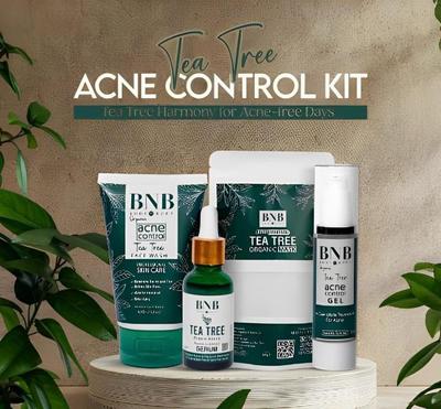 All-in-One Tea Tree Facial Kit - 4 Pcs Exfoliator & Brightening Essentials