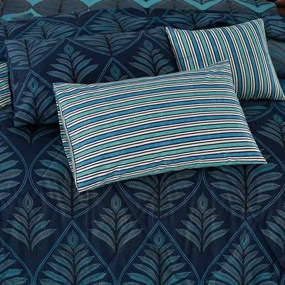 Blue Printed Cotton Comforter Set for Double Bed thumbnail 3