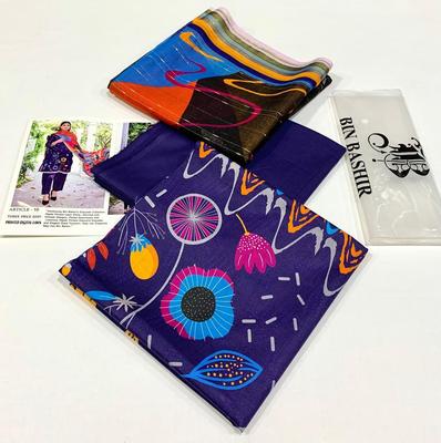 3 Pcs Women's Unstitched Digital Print Suit