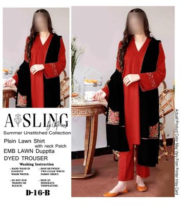 3 Pcs Women's Unstitched Embroidered Suit