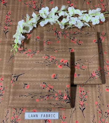 2 Pcs Women's Unstitched Lawn 3-D Block Printed Suit thumbnail 2