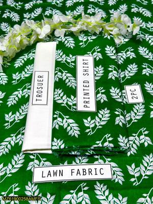 2 Pcs Women's Unstitched Lawn Digital Print Suit thumbnail 3