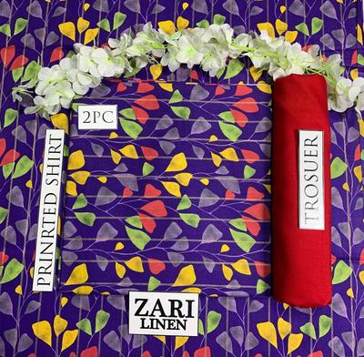 2 Pcs Women's Unstitched Linen Digital Print Suit