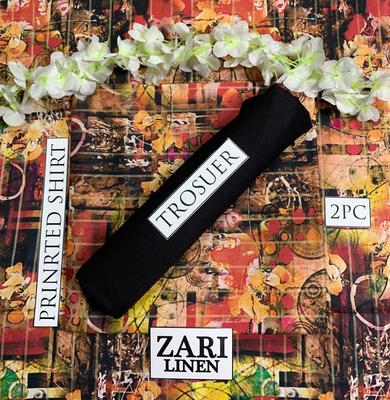 2 Pcs Women's Unstitched Linen Digital Print Suit
