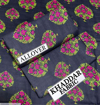 2 Pcs Women's Unstitched Khaddar Digital Print Suit thumbnail 3