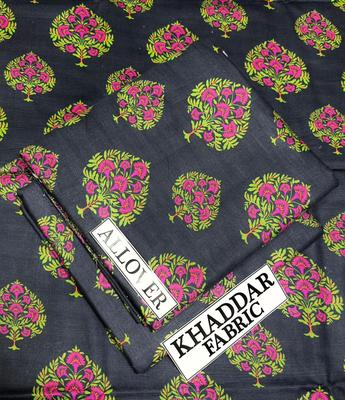 2 Pcs Women's Unstitched Khaddar Digital Print Suit thumbnail 2