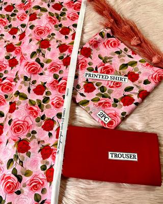 2 Pcs Women's Unstitched Digital Print Suit