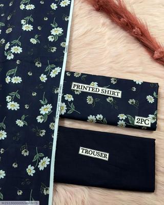2 Pcs Women's Unstitched Digital Print Suit thumbnail 3