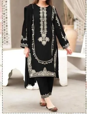 2 Pcs Women's Unstitched Embroidered Suit