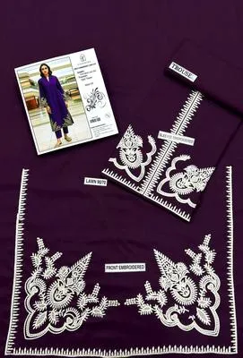 2 Pcs Women's Unstitched Embroidered Suit thumbnail 2