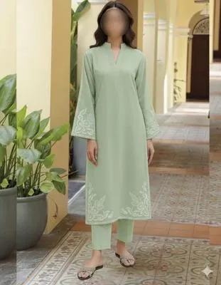 2 Pcs Women's Unstitched Embroidered Suit