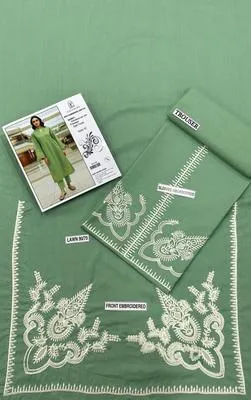 2 Pcs Women's Unstitched Embroidered Suit thumbnail 2