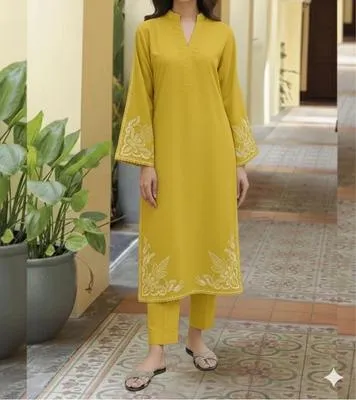 2 Pcs Women's Unstitched Embroidered Suit