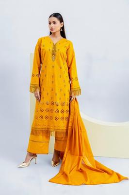 Women's Stunning Embroidered Lawn Suit - 3 Pcs