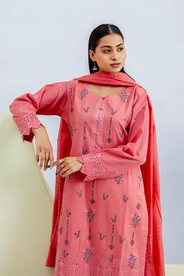 Women's Stunning Embroidered Lawn Suit - 3 Pcs