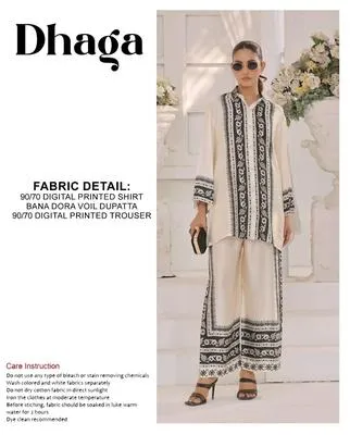 3 Pcs Women's Unstitched Digital Print Suit