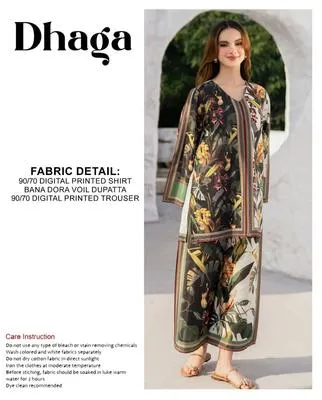 3 Pcs Women's Unstitched Printed Suit