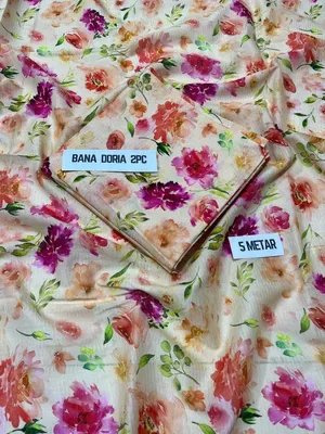 Stylish Orange Lawn Suit with Digital Print - 2 Pcs Ensemble thumbnail 2
