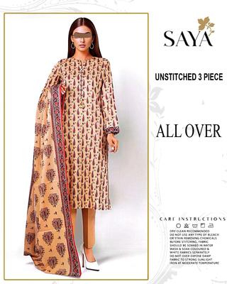 3 Pcs Women's Unstitched Printed Suit