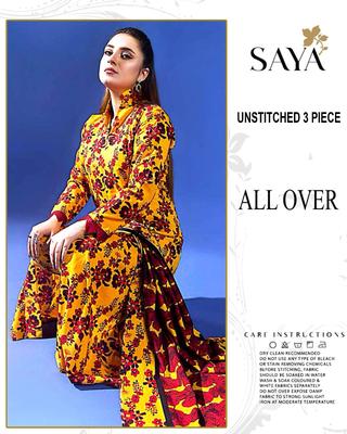 3 Pcs Women's Unstitched Printed Suit