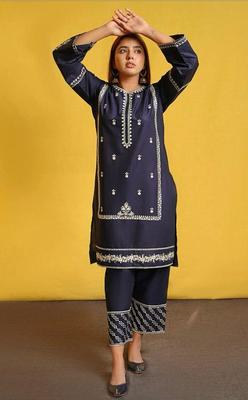 2 Pcs Women's Unstitched Embroidered Suit