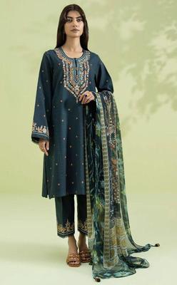 2 Pcs Women's Unstitched Embroidered Suit