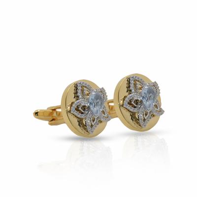 Cufflers Limited Edition Gold Round Cufflinks CU-5006 