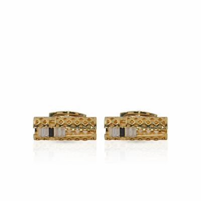 Cufflers Modern Gold Cylinder Shape Cufflinks CU-3010-C