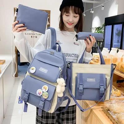 4 Pcs Nylon Backpack For Girls And Boys